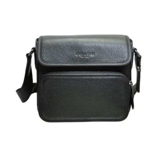 COACH Sullivan Leather Shoulder Bag Men's Black