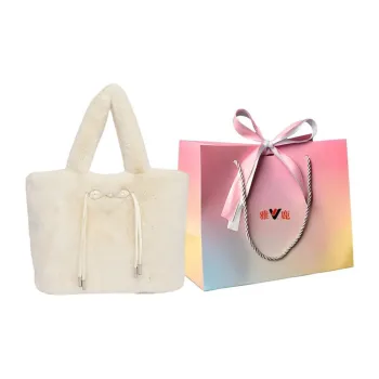 Yalu Plush Tote Bag Shopping Bag Handbag Women's Multicolor