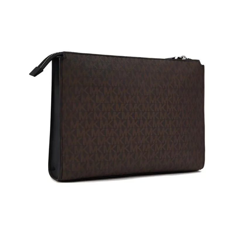 MICHAEL KORS MK Cooper Artificial Leather Clutch Medium Size Men's Dark Brown/Black-1