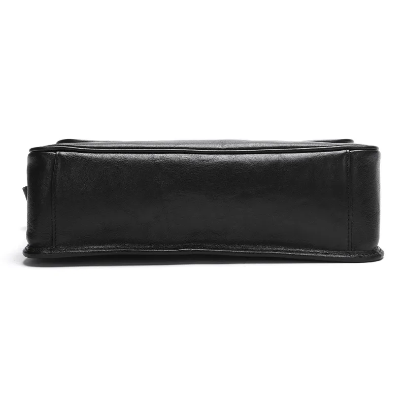 ELLE HOMME Cow Leather Crossbody Bag Regular Men's Black-4
