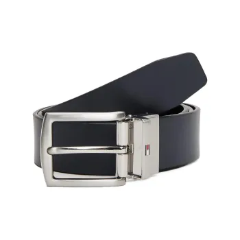 Tommy Hilfiger Leather Belts Men's Black Width 3.5CM