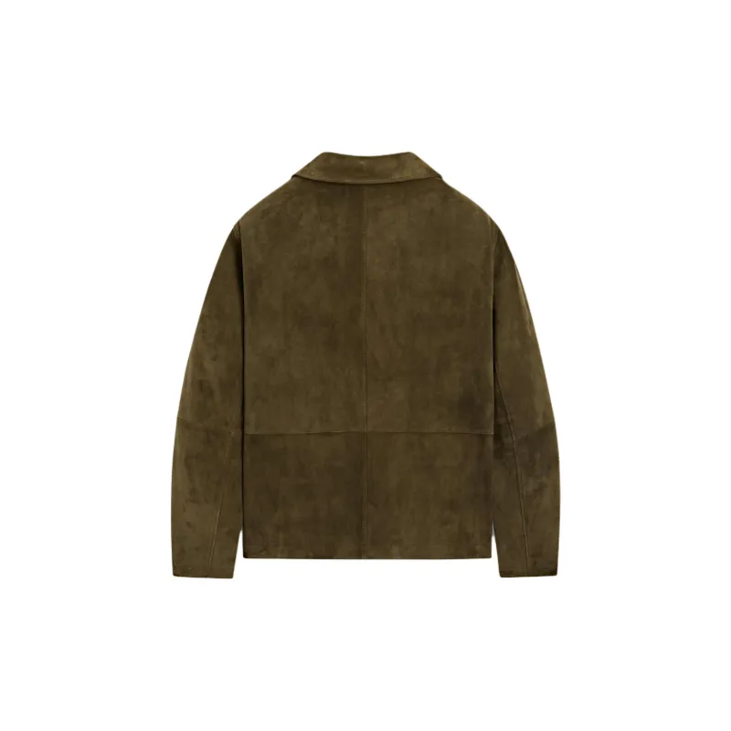 Massimo Dutti Leather Jacket Men's Brown Green-1