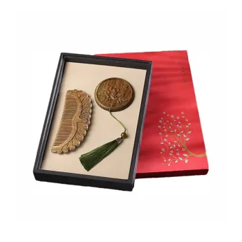 XIBI Elegant Set Double-Sided Brogues Comb+Small Round Mirror Home Massage Head