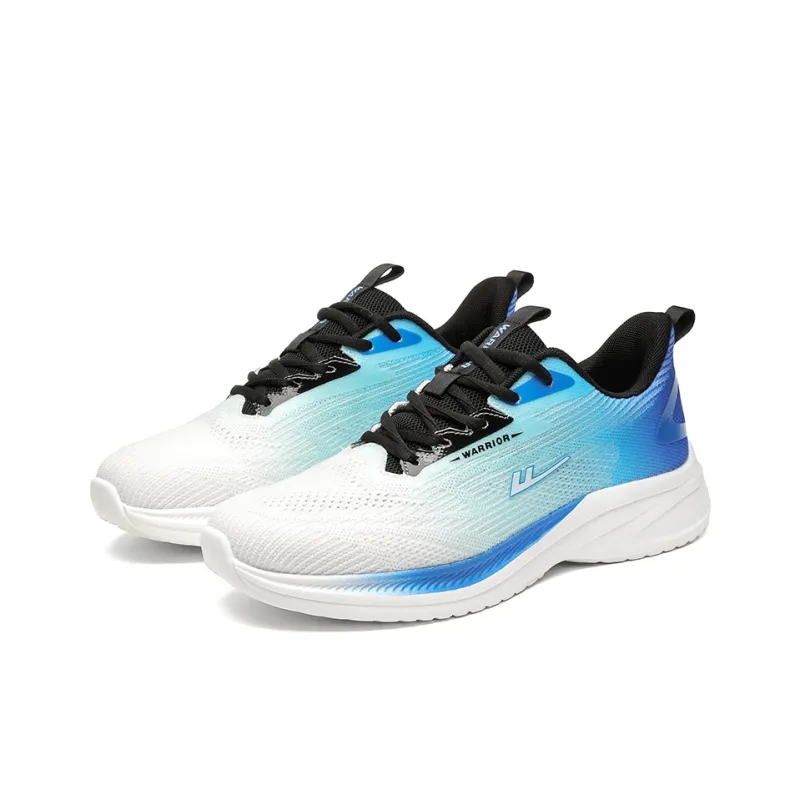 Warrior Cushioning Breathable Lightweight Low Top Casual Training Long Distance Running Running Shoes Men's Blue Beige-3