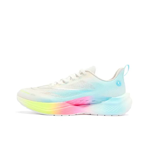 QIAODAN Feiying TEAM3.0 Cushioned Slip Resistant Abrasion Resistant Low Top Casual Running Shoes Men's White Blue
