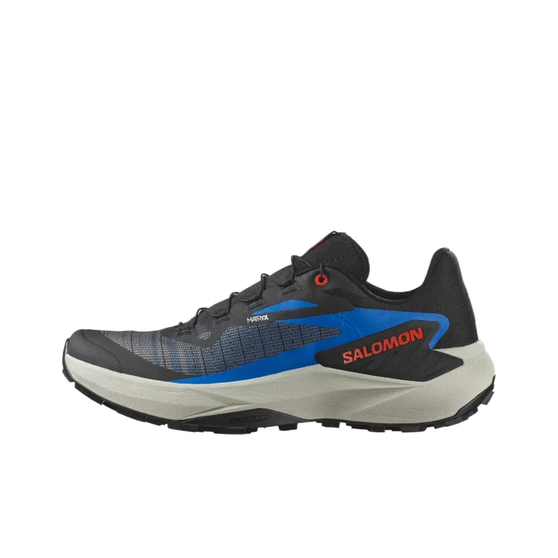 SALOMON GENESIS Cushioning Low Top Running Shoes Men's Black Blue Red-0