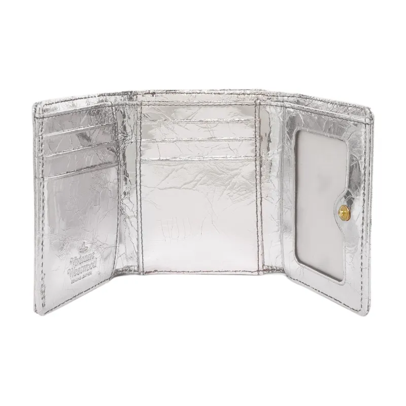 Vivienne Westwood Leather Wallet Trumpets Women's Silver-2