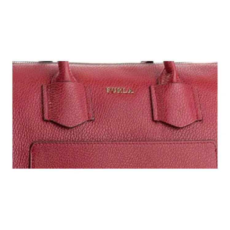 Furla Alba Leather Shoulder Bag, Crossbody Bag, Handbag Medium Size Women's Dark Red-4