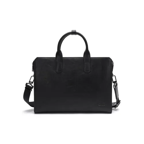 ELLE HOMME Cow Leather Official Briefcase Regular Men's Black