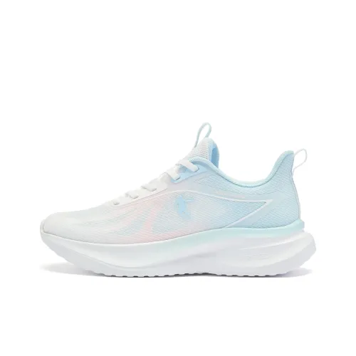 QIAODAN Cushioned Breathable Slip Resistant Low Top City Commute Sprint Running Shoes Women's White Pink Blue