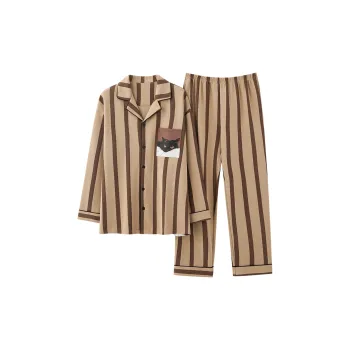 XIAFENYAN Pajama Set Unisex Brown Apricot