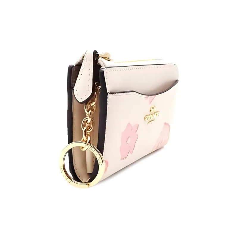 COACH Coated Canvas Card Holder Mini Women's White-2
