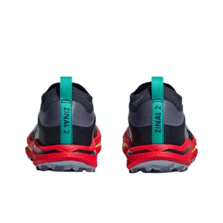 HOKA ONE ONE Zinal 2 Cushioning Low Top Running Shoes Men's Black Red-3