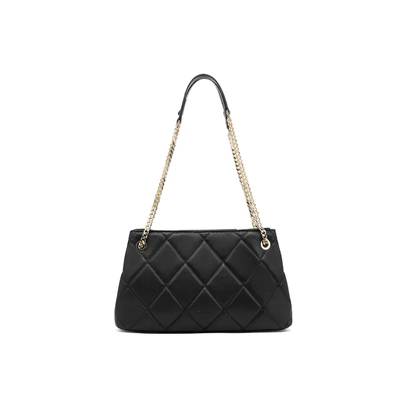 ST&SAT Cow Leather With Synthetic Leather Underarm Shoulder Bag Women's White/Black-10