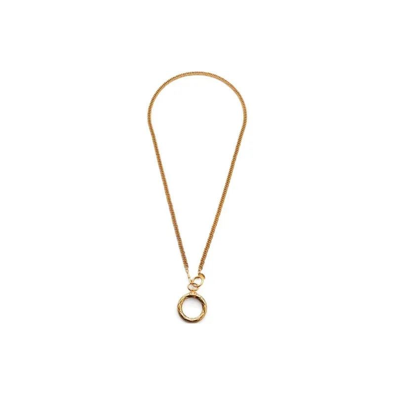 CHANEL 1980s Cc Pendant Necklace-1