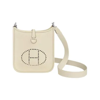 HERMES Evelyne Clemence Calfskin Shoulder Bag Crossbody Bag Women's I2 Nata Cream White