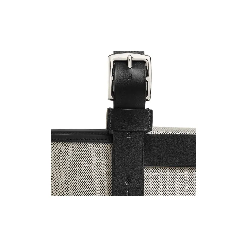 HERMES Etriviere Pocket H-Canvas With Hunter Leather And Swift Calfskin Shoulder Bag Women's Black-4