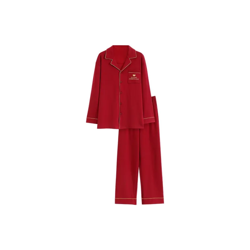 CAIHENGTONG Pajama Set Men's Red-0