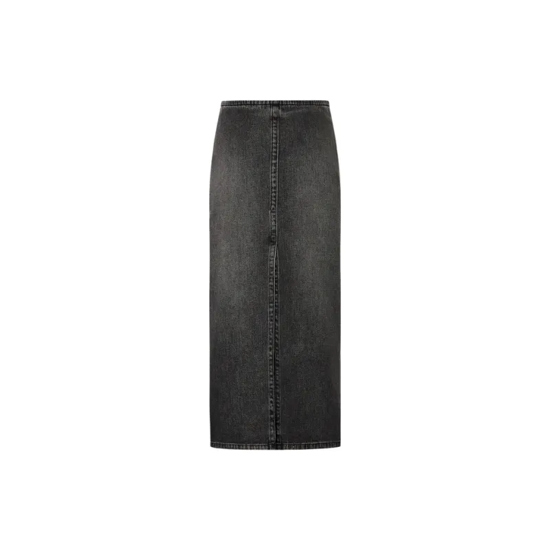 MOCO Denim Long Skirts Women's Denim Black-1