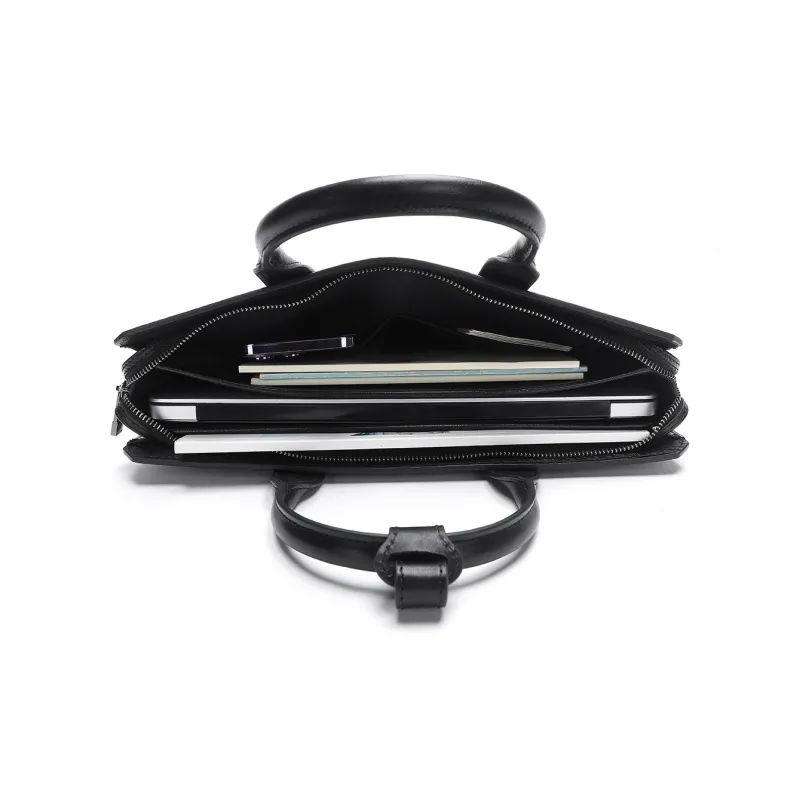 ELLE HOMME Cow Leather Official Briefcase Regular Men's Black-6
