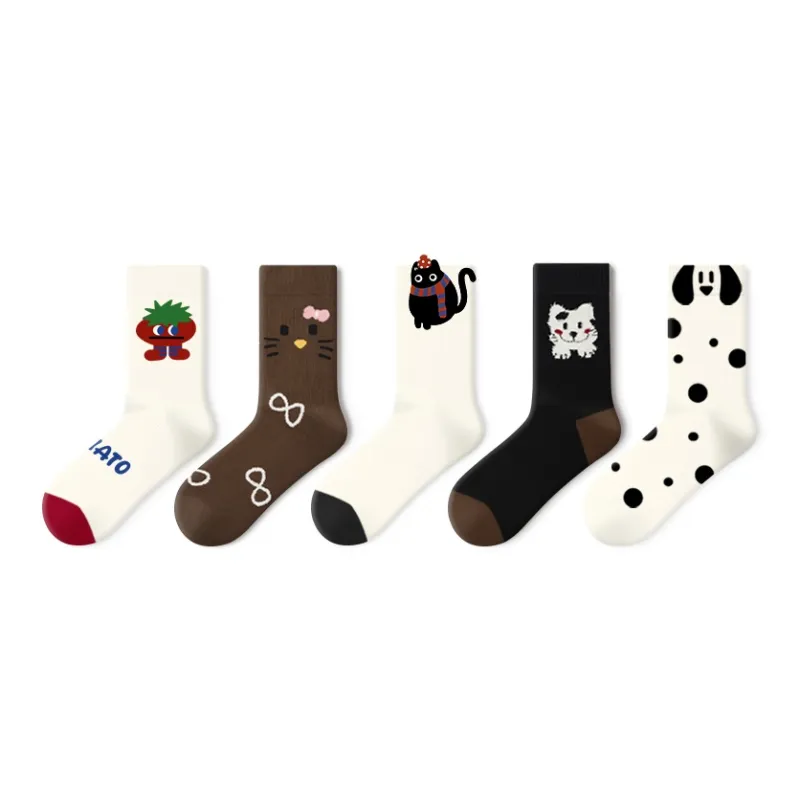 Primeet Mid Calf Socks Women's 5 Pack-33