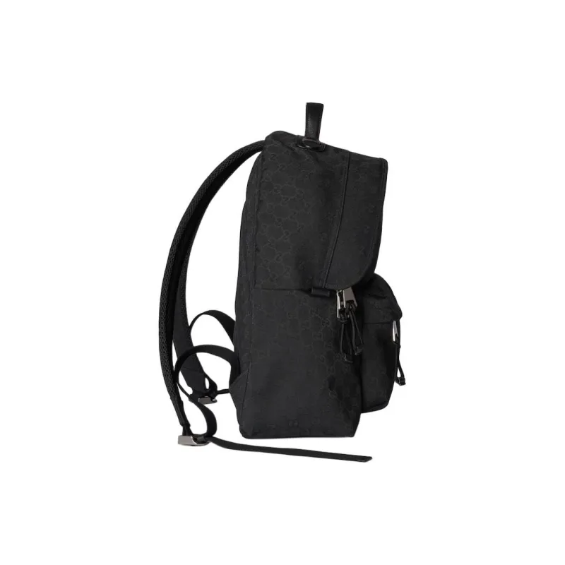 GUCCI GG Canvas Backpack Medium Size Men's Black-2