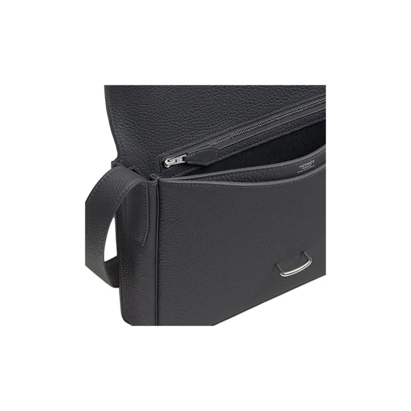 HERMES Steve Light Junior Togo Calfskin Messenger Bag Shoulder Bag Regular Men's Slate Color-3