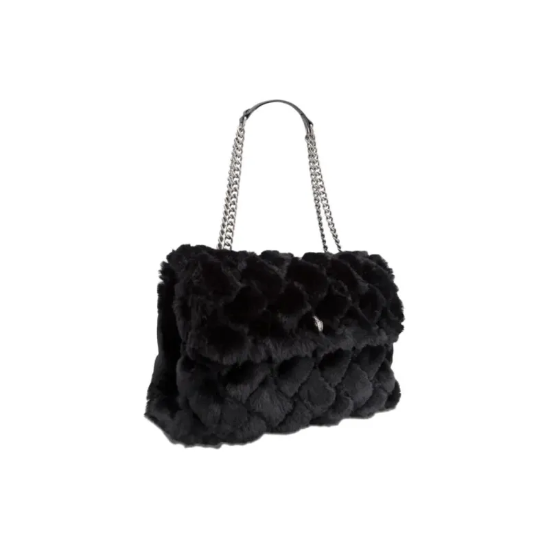Kurt Geiger London Faux Fur Shoulder Bag Extra Large Women's Black-1