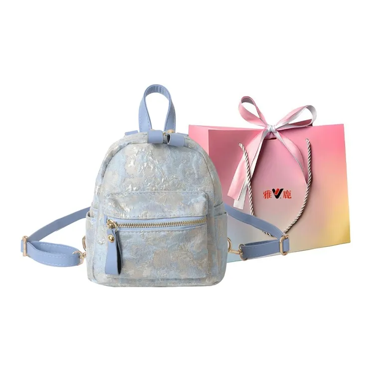 Yalu Canvas Backpack Women's Sky Blue/Pink-0