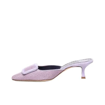 MANOLO BLAHNIK Maysalebi Closed Toe Slippers 5cm Women's Purple