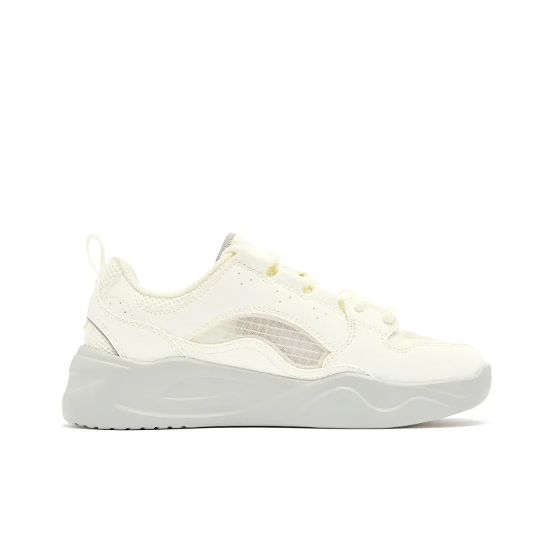 QIAODAN Anti-Slip Wear-Resistant Low-Top Skateboard Shoes Women's Greige-1