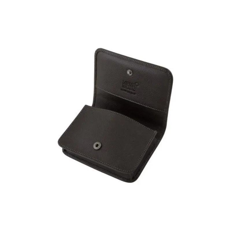 MONTBLANC PVD Coated Fabric Cow Leather Flap Business Card Holder Card Case Card Clip Women's Light Brown-4