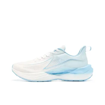 QIAODAN Cushioned Slip Resistant Abrasion Resistant Low Top Casual Running Shoes Men's White Blue
