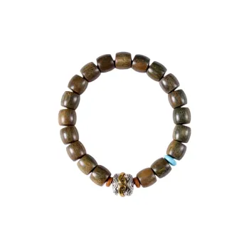 Jinghua Record Green Sandalwood Wooden Bracelets Unisex