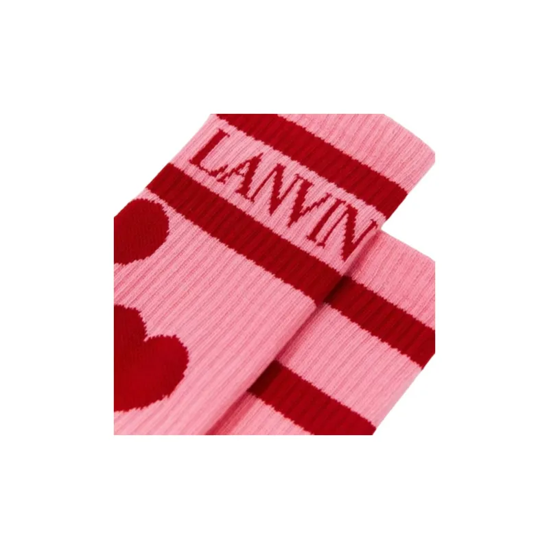 Lanvin SS22 Ankle Socks Women's 2 Pack Pink+White-2