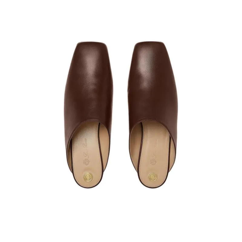 Loro Piana Wrap toe Slippers Women's Brown-4