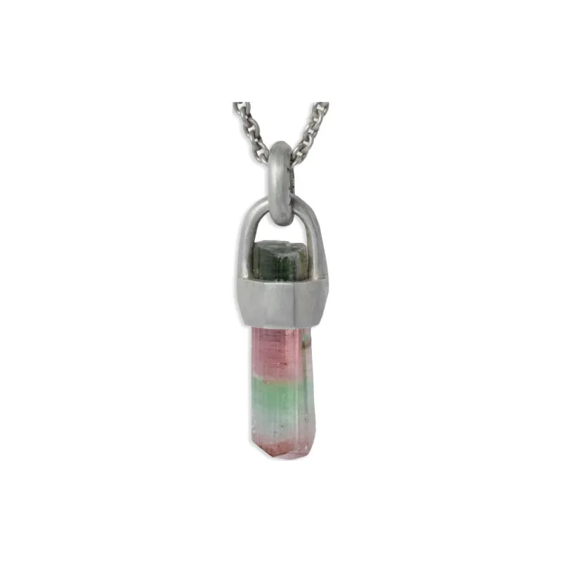 Parts Of Four Sterling Silver Talisman Elbaite Necklace-0