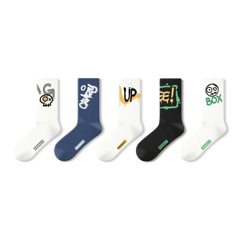 Primeet Mid Calf Socks Unisex 5 Pack-13