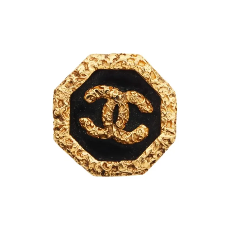 CHANEL 1995 Cc Logo Lava Brooch-0