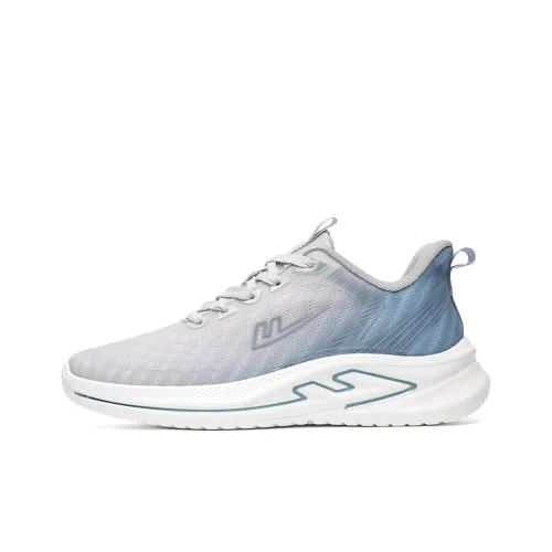 Warrior Cushioning Lightweight Low Top Casual Training Long Distance Running Running Shoes Men's Gray Blue