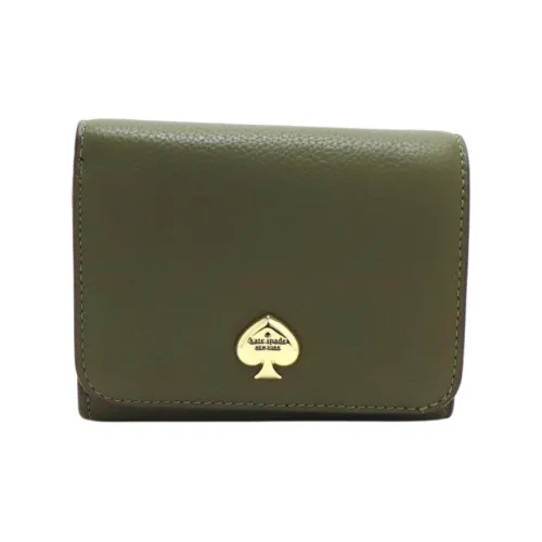 Kate Spade Litchi Grain Leather Wallet Small Size Women's Seaweed Green