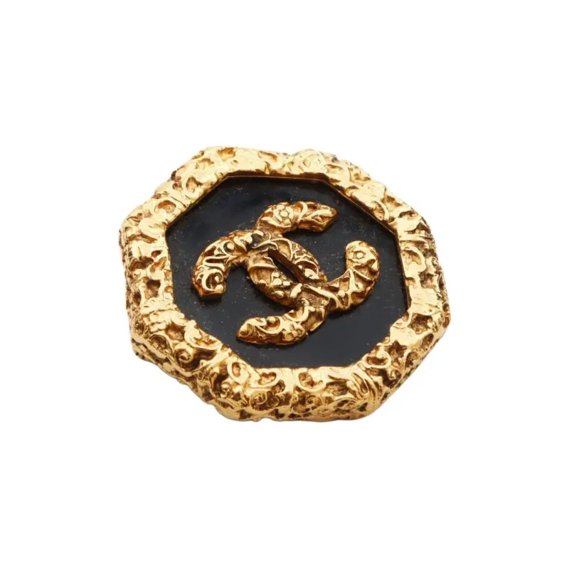 CHANEL 1995 Cc Logo Lava Brooch-1
