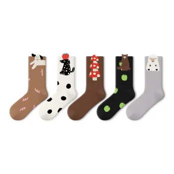 Primeet Mid Calf Socks Women's 5 Pack