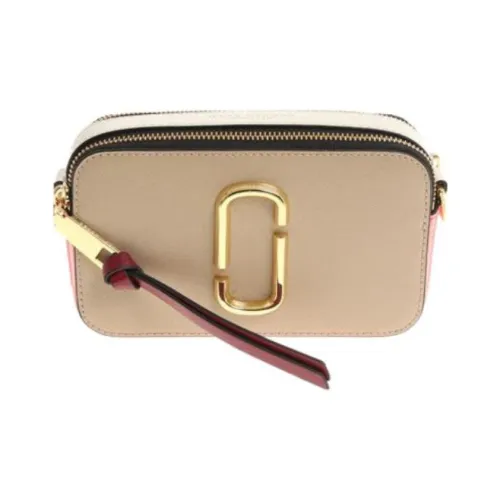 MARC JACOBS Snapshot Leather Camera Bags Shoulder Bag Crossbody Bag Small Size Women's Beige Pink