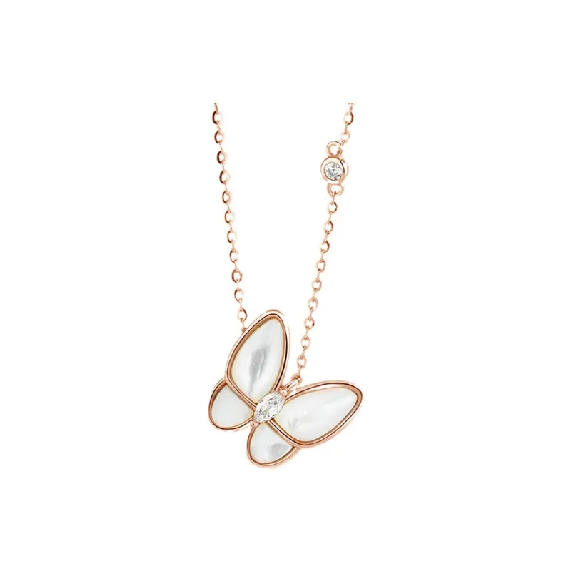 Long Fu S925 Silver Necklaces Women's-0