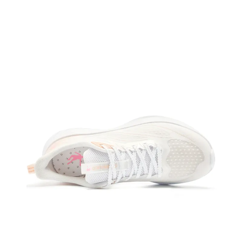 QIAODAN Cushioned Slip Resistant Abrasion Resistant Low Top Casual Running Shoes Women's White Orange-4