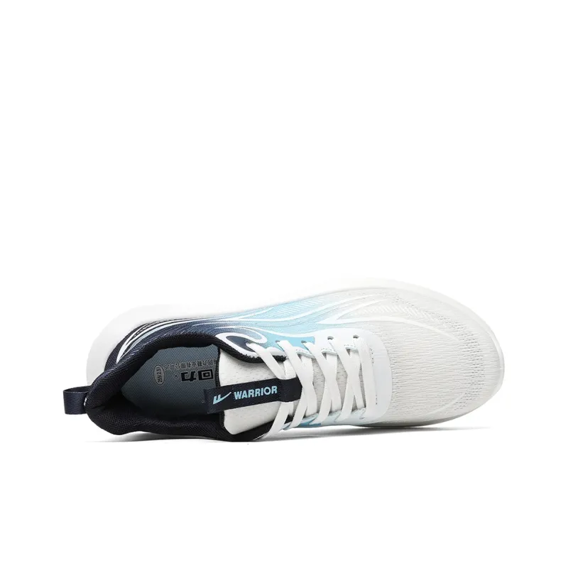 Warrior Breathable And Wear resistant Low Top Casual Long Distance Running Running Shoes Men's White Dark Blue-3