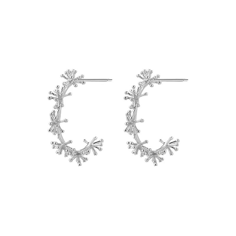 EAR PARTNER 925 Sterling Silver Needle Earrings Women's-1