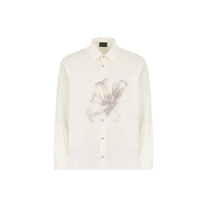 EMPORIO ARMANI Asv Lyocell Blend Shirt With Lily Print-3