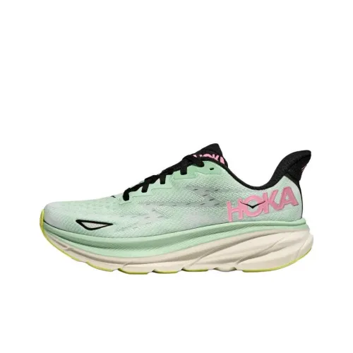 HOKA ONE ONE Clifton 9 Anti-Slip Wear-Resistant Low-Top Casual Running Shoes Women's Green
